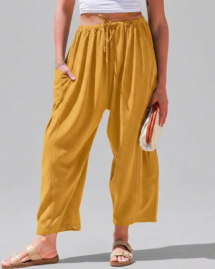 Women’s Wide Leg Harem Pants Casual Loose Drawstring Summer with Pockets