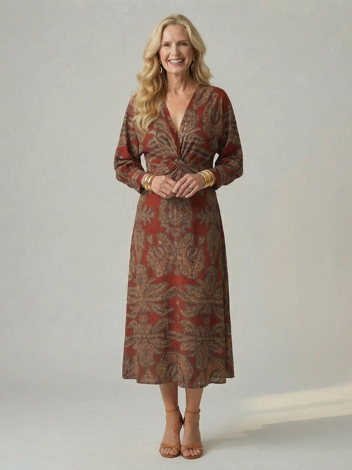 Falune | Elegant Printed Midi Dress