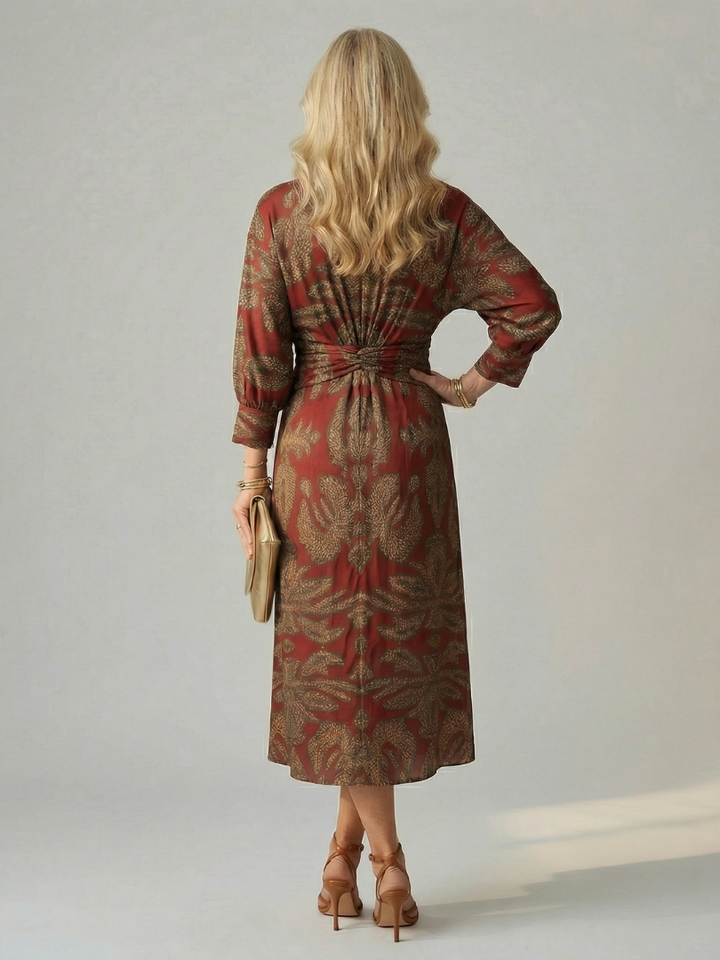 Falune | Elegant Printed Midi Dress