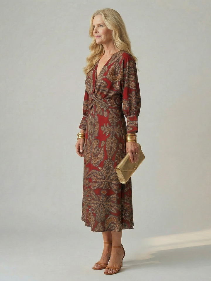 Falune | Elegant Printed Midi Dress
