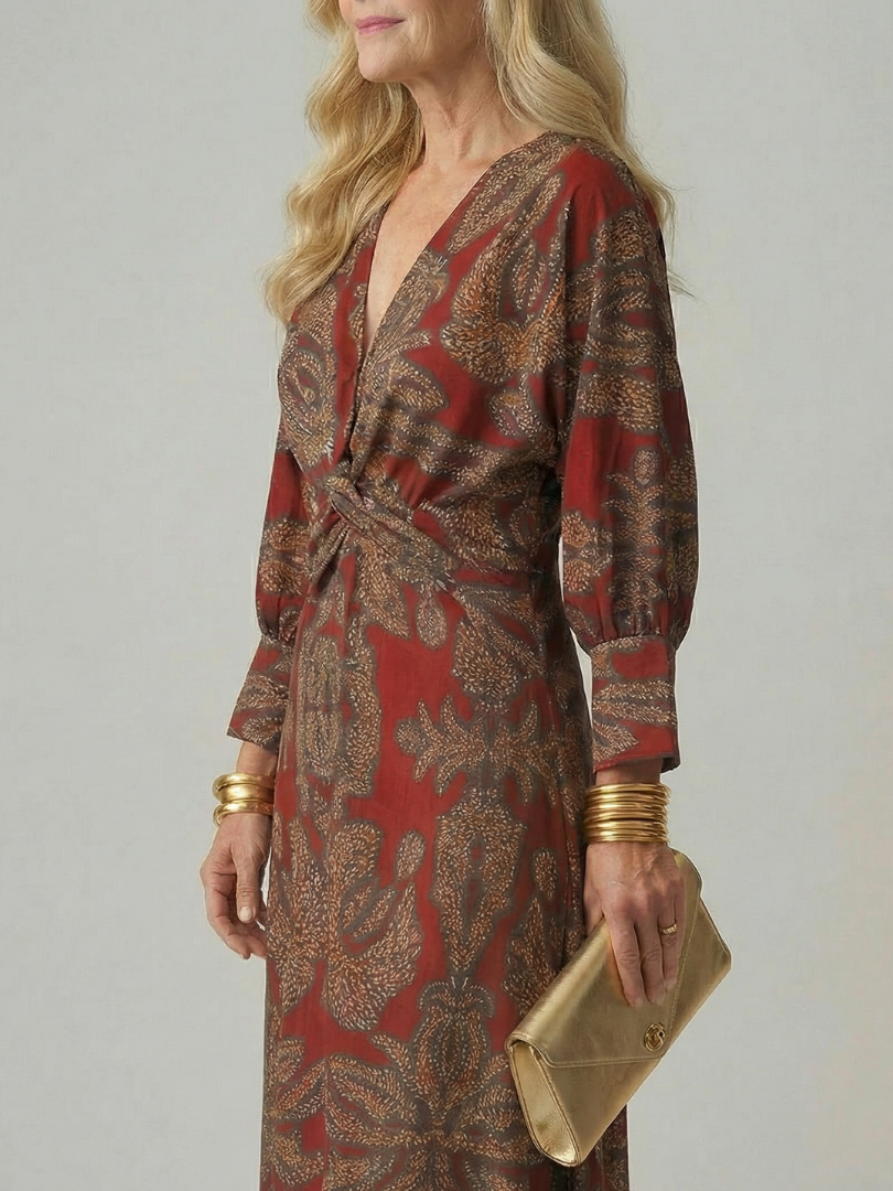 Falune | Elegant Printed Midi Dress