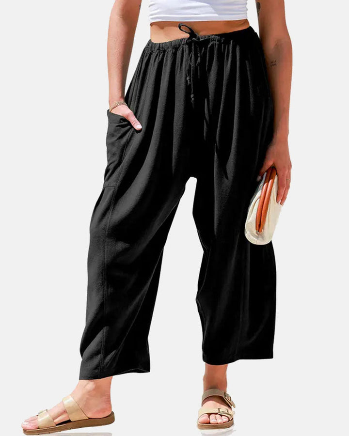 Women’s Wide Leg Harem Pants Casual Loose Drawstring Summer with Pockets