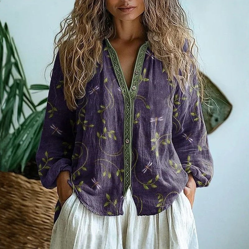 Brianna™ | Elegant Vintage Floral Shirt