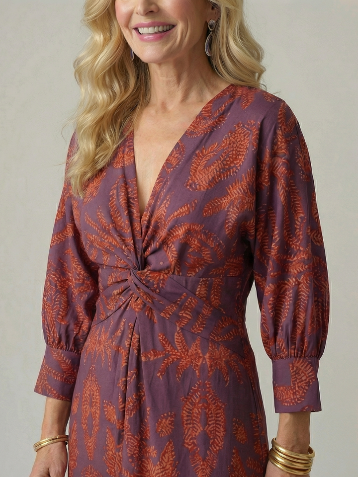 Falune | Elegant Printed Midi Dress