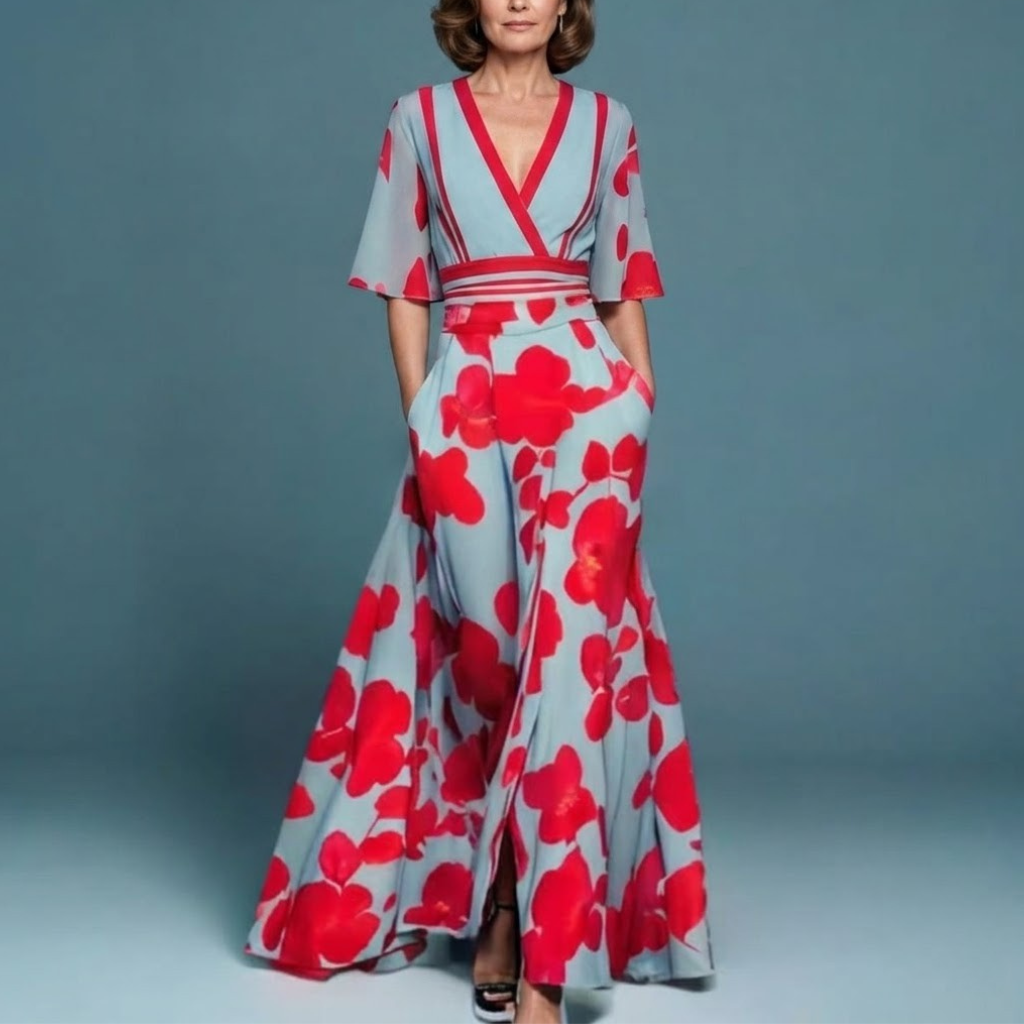 Eloria™ - Elegant Floral Wrap Dress