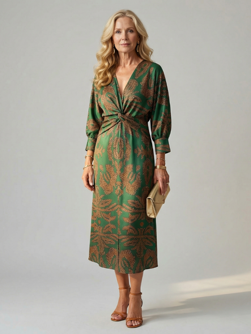 Falune | Elegant Printed Midi Dress