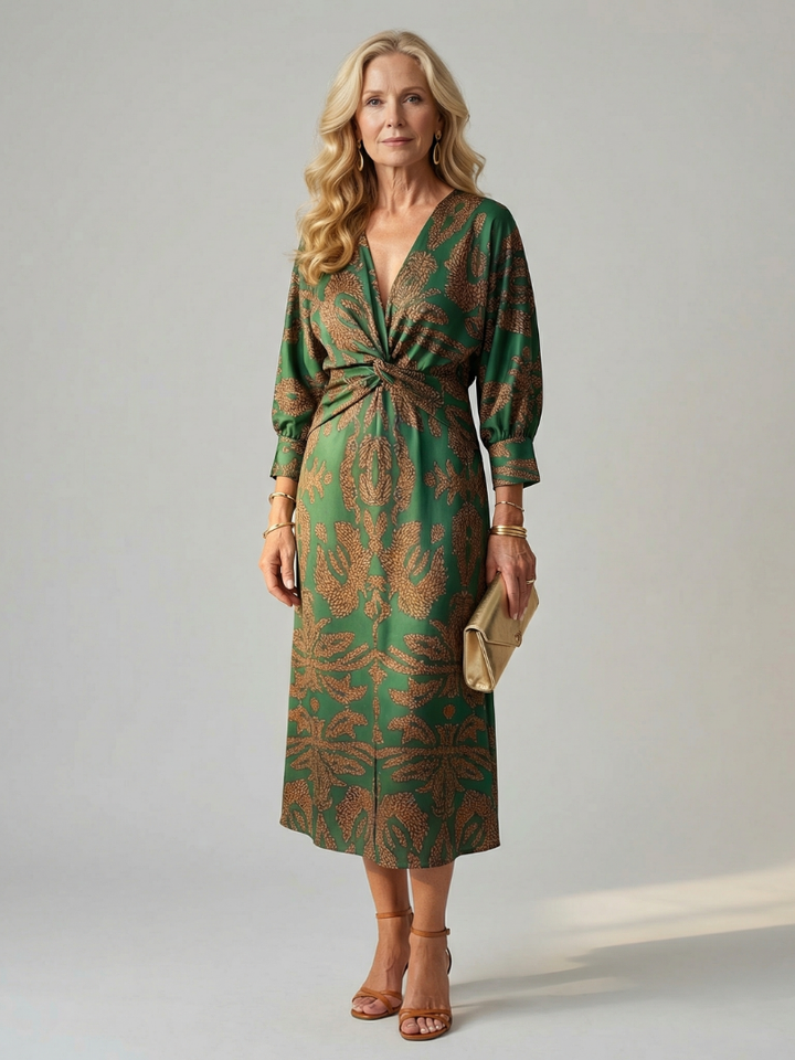 Falune | Elegant Printed Midi Dress
