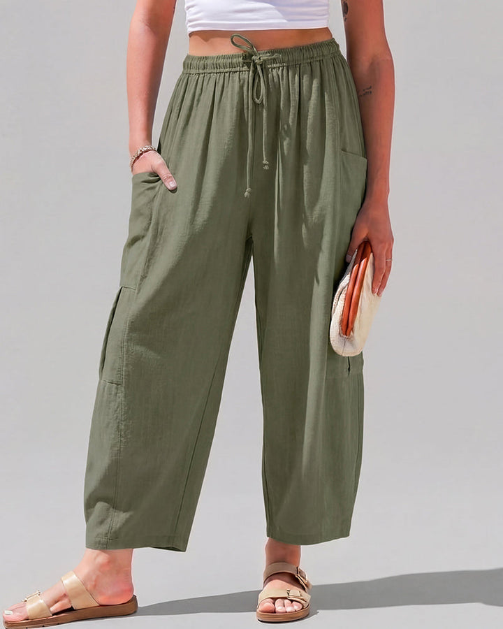 Women’s Wide Leg Harem Pants Casual Loose Drawstring Summer with Pockets