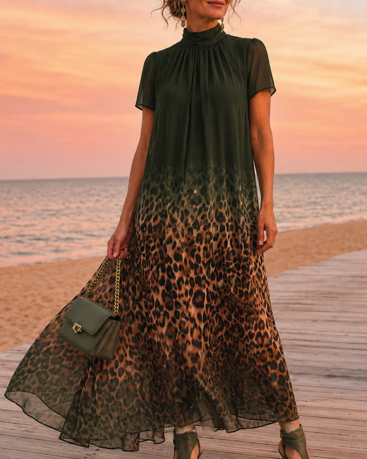 Vivienne | Leopard Gradient Maxi Dress