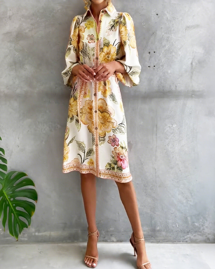 Rosalie | Floral Button Midi Dress