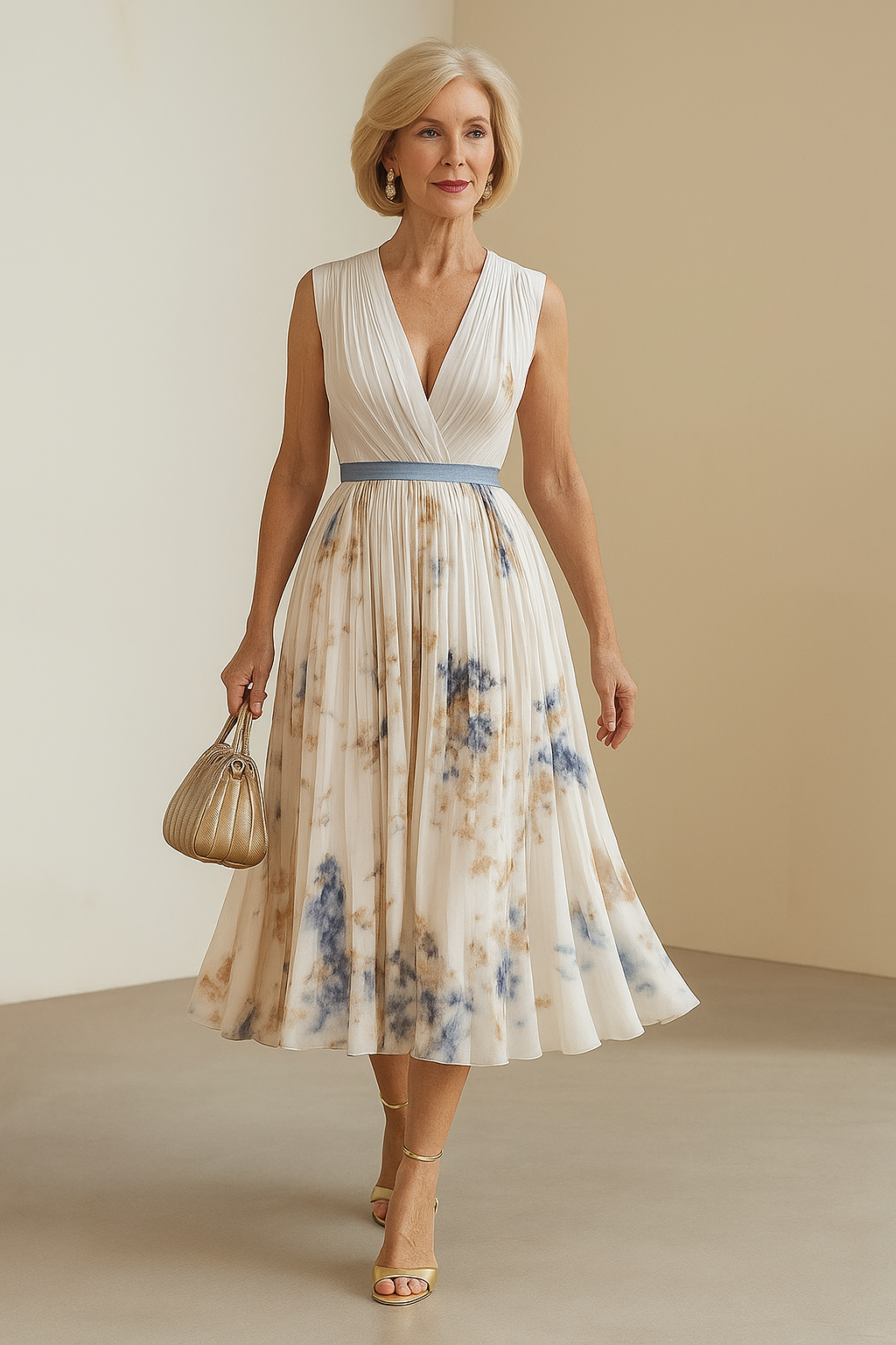 TESSA | DRESS WITH SOFT V-NECK