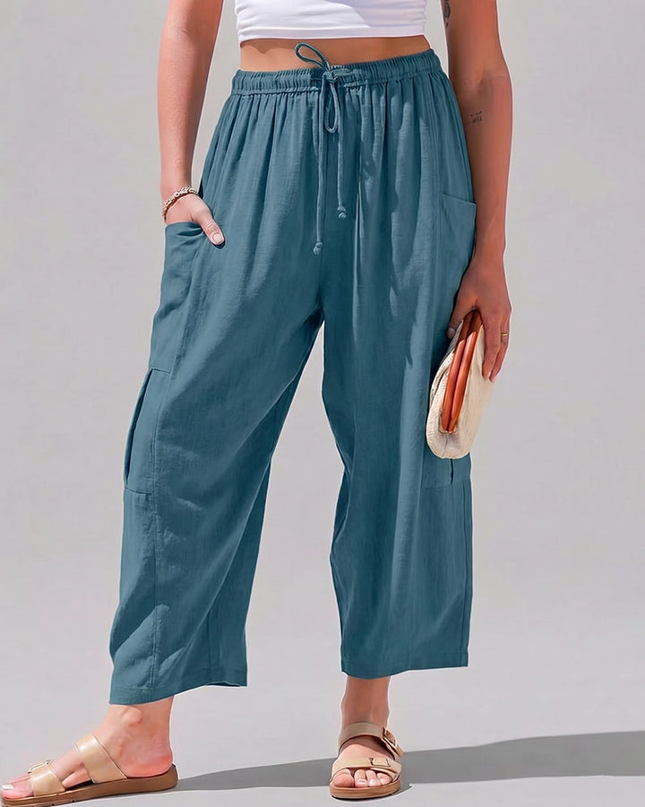Women’s Wide Leg Harem Pants Casual Loose Drawstring Summer with Pockets