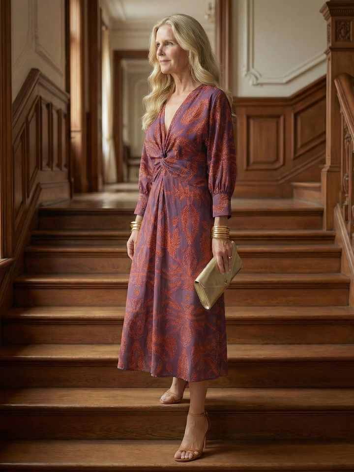 Falune | Elegant Printed Midi Dress