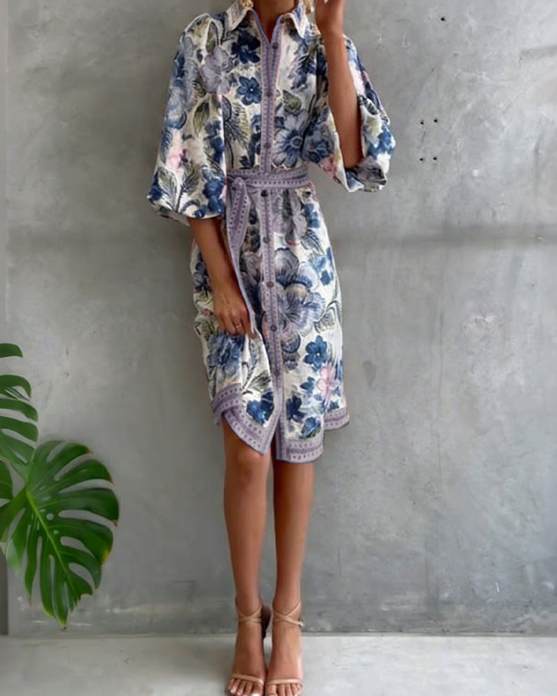 Rosalie | Floral Button Midi Dress
