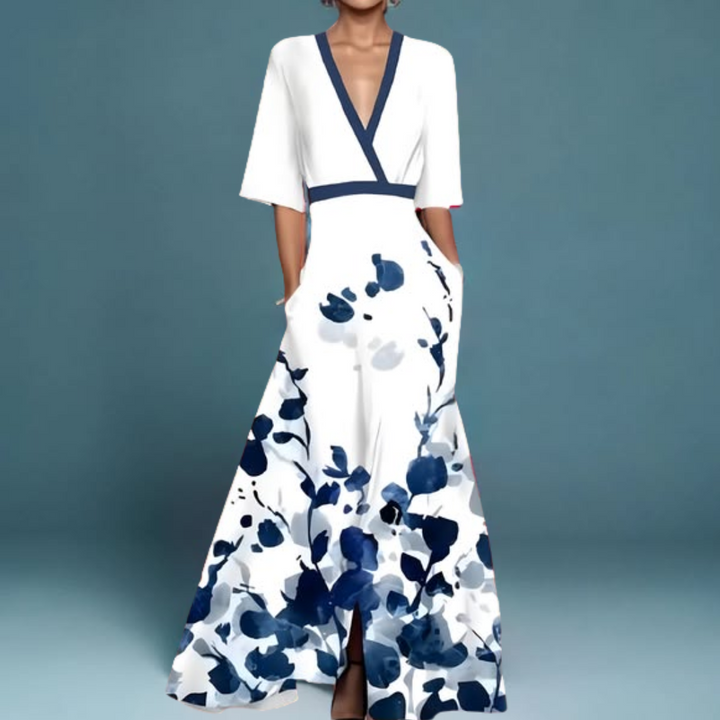 Elara™ - Elegant Floral Wrap Dress