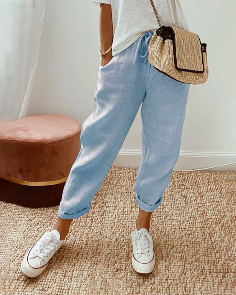 Women's Straight Leg Drawstring Pants | Casual
