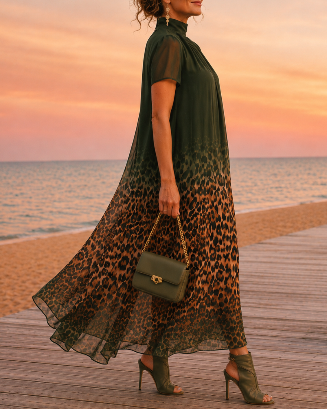 Vivienne | Leopard Gradient Maxi Dress