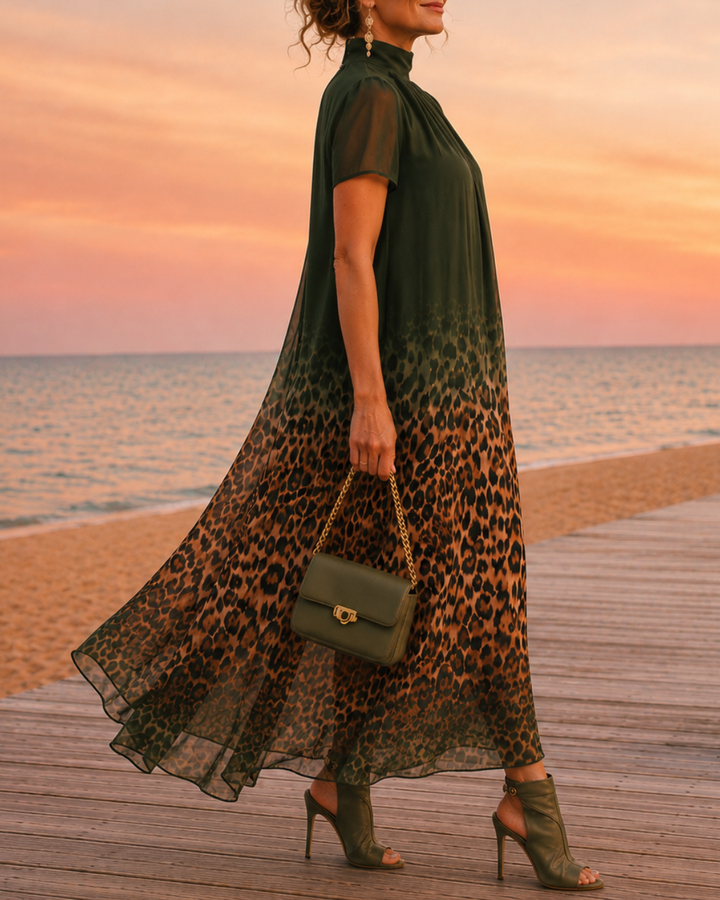 Vivienne | Leopard Gradient Maxi Dress