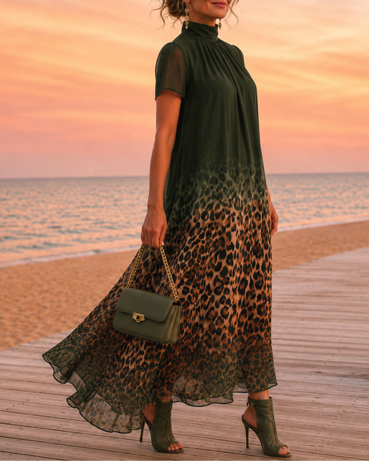 Vivienne | Leopard Gradient Maxi Dress