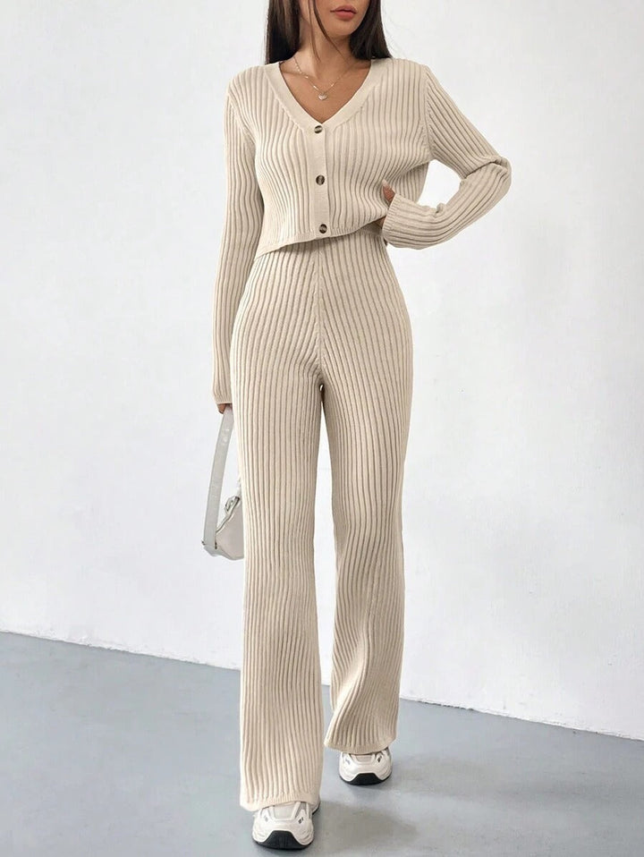 Relaxed Straight-Leg Pants Set