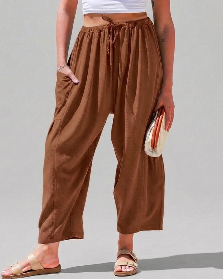 Women’s Wide Leg Harem Pants Casual Loose Drawstring Summer with Pockets