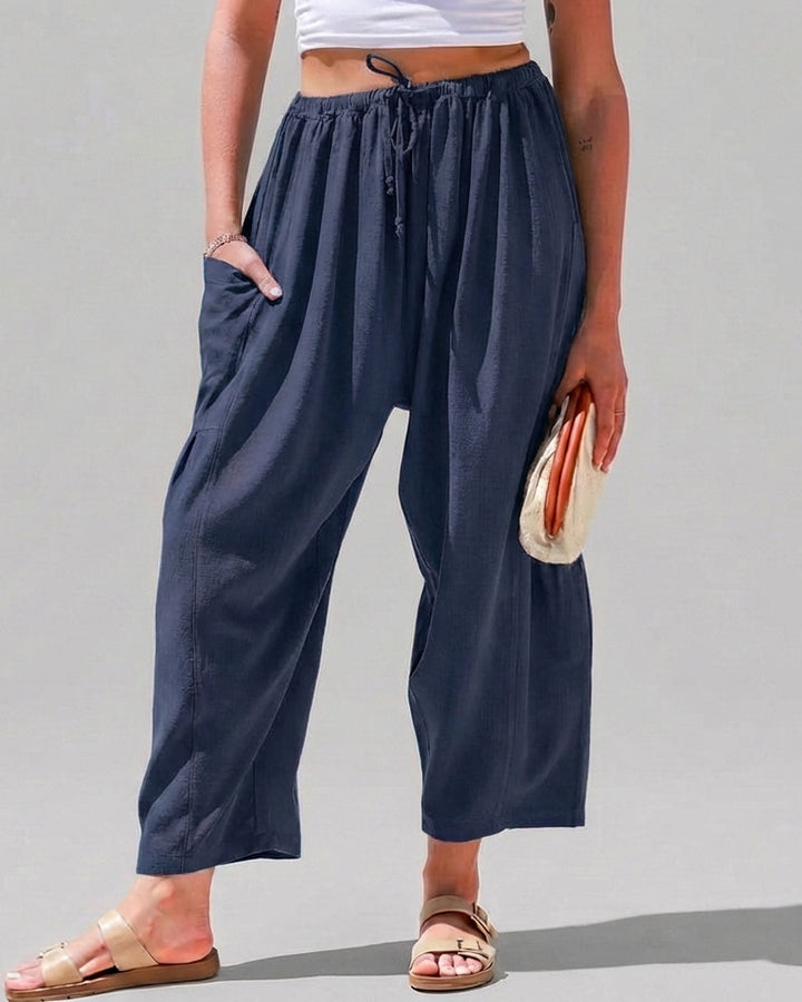 Women’s Wide Leg Harem Pants Casual Loose Drawstring Summer with Pockets
