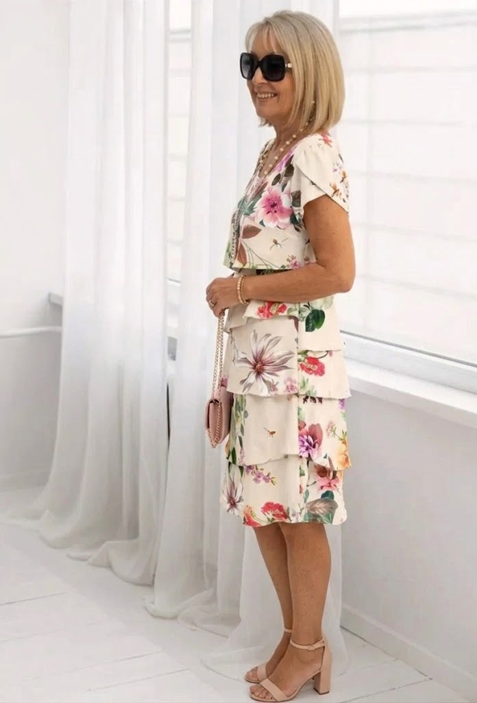Helena | Elegant Comfort Ruffle Dress
