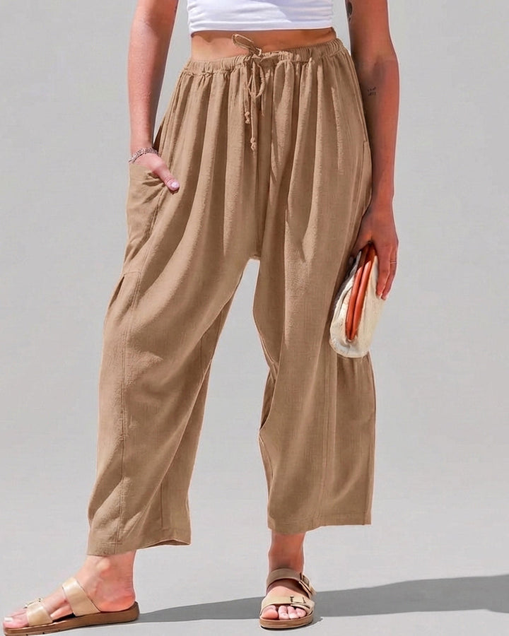 Women’s Wide Leg Harem Pants Casual Loose Drawstring Summer with Pockets