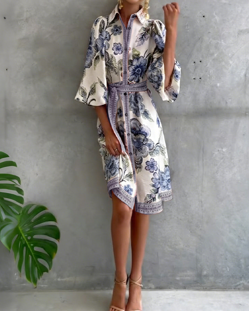 Rosalie | Floral Button Midi Dress