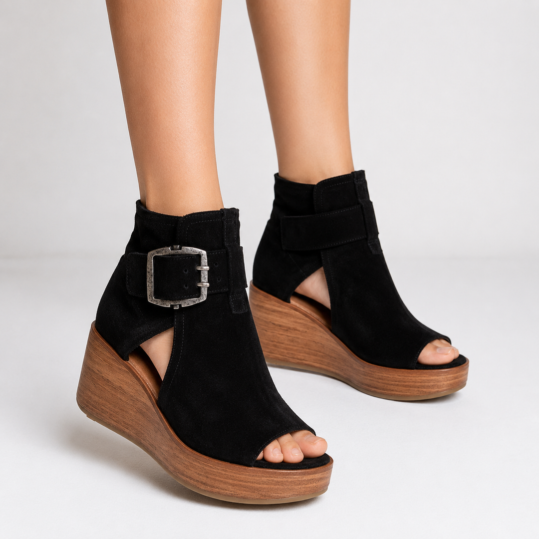 Orélisse | Open-Toe Wedge Boots