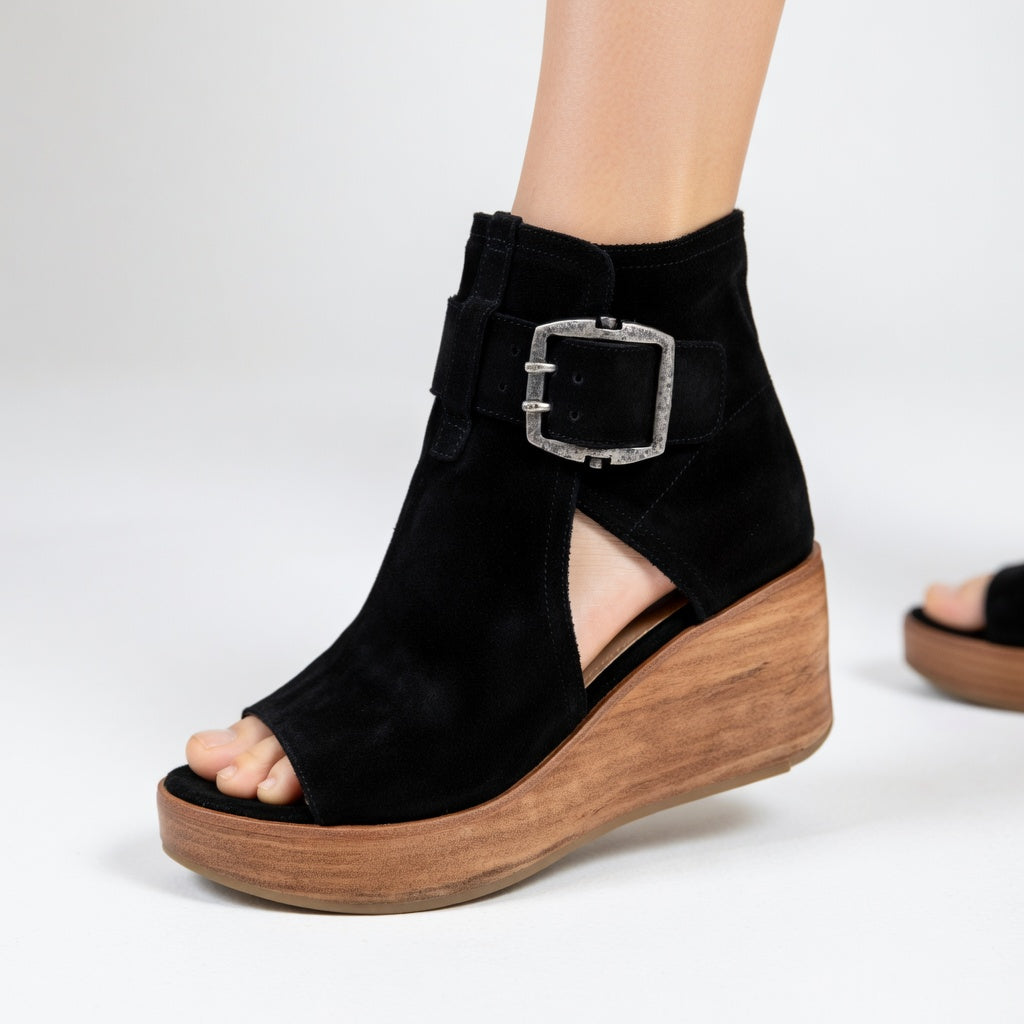 Orélisse | Open-Toe Wedge Boots