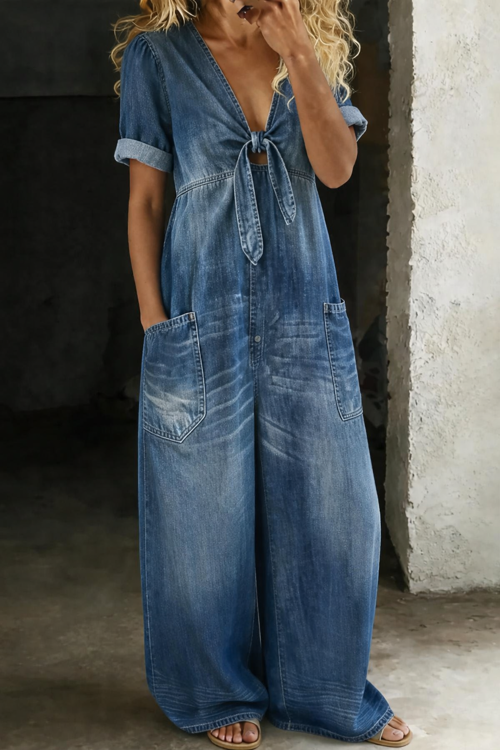 Maya | Relaxed Denim Jumpsuit