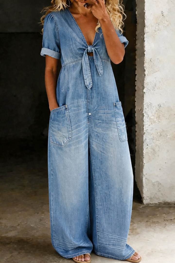 Maya | Relaxed Denim Jumpsuit