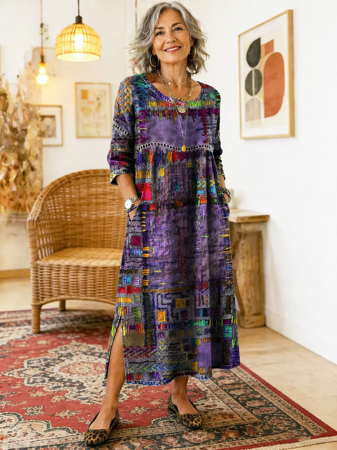 Manuela | Artistic Patchwork Dress