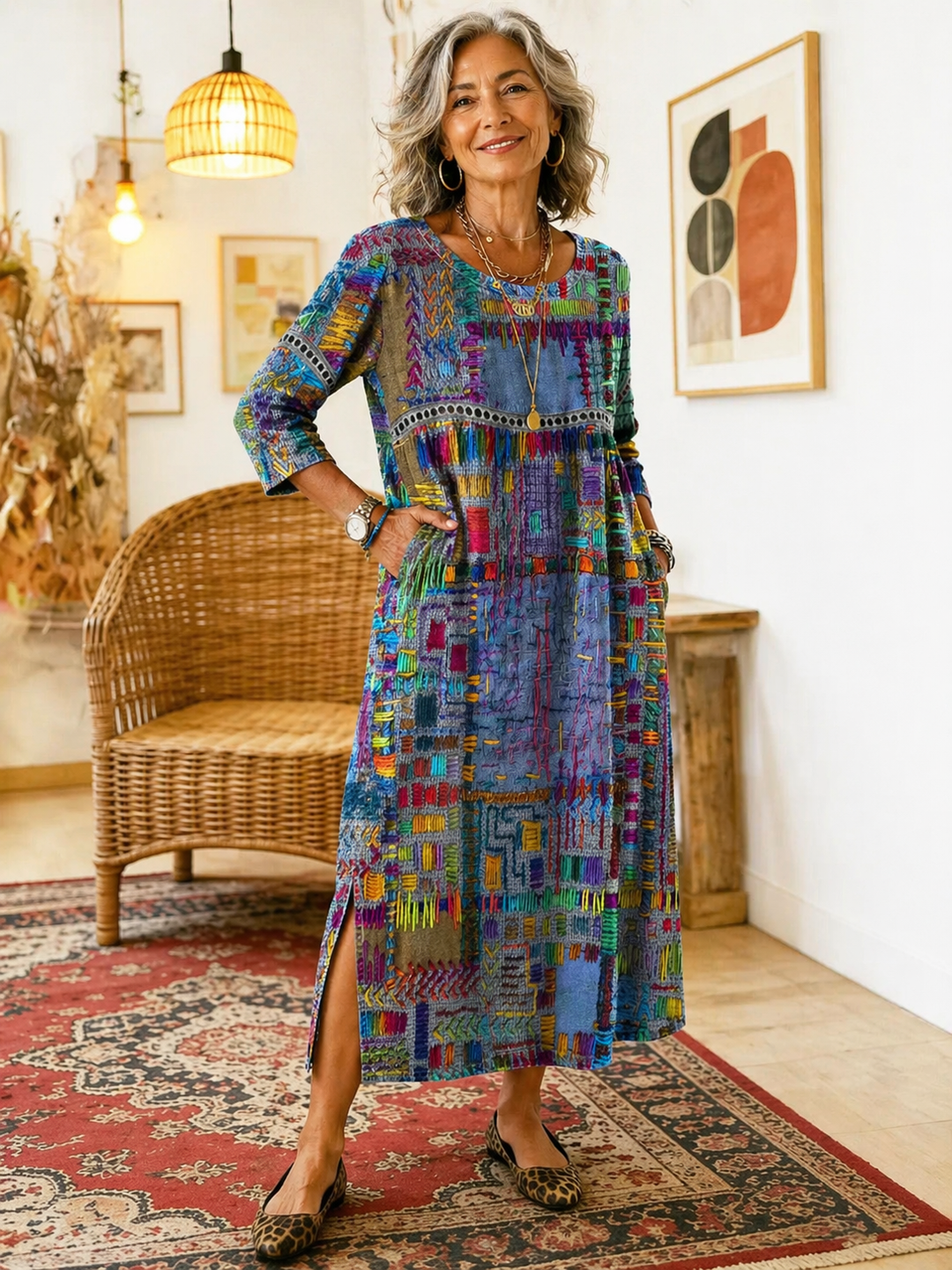 Manuela | Artistic Patchwork Dress