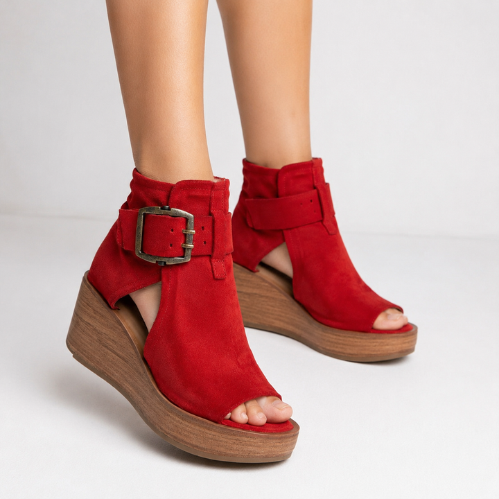 Orélisse | Open-Toe Wedge Boots