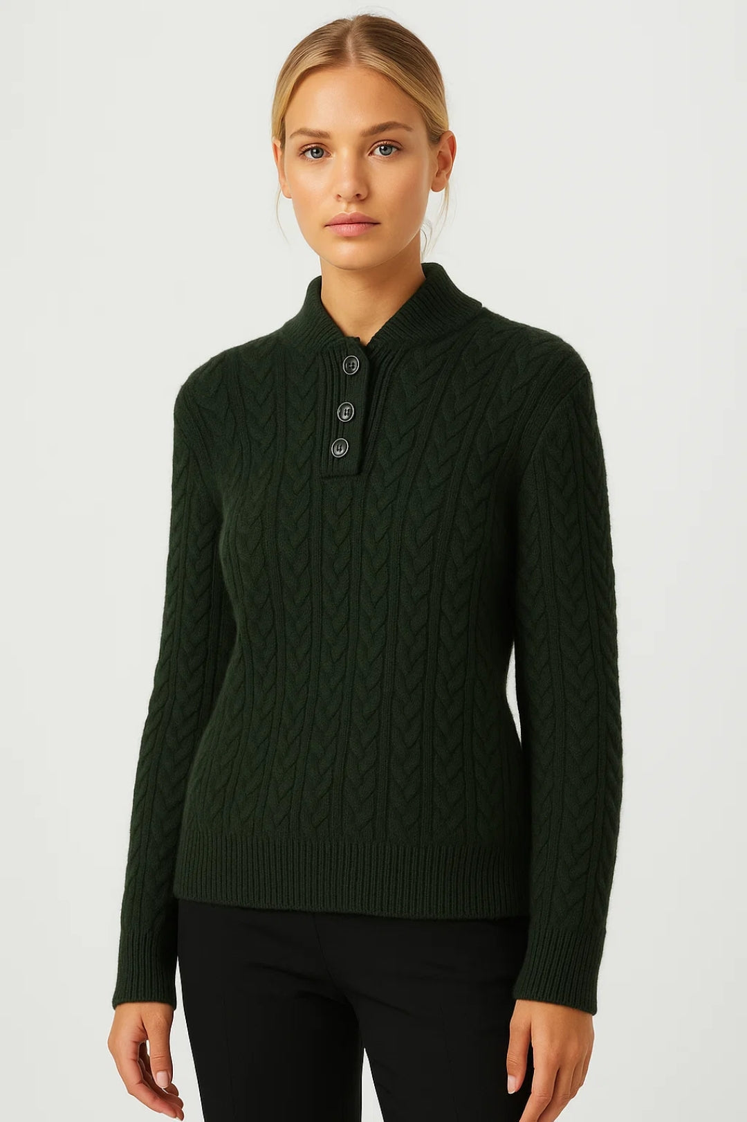 YSELLA | CABLE-KNIT CARDIGAN WITI BUTTONS