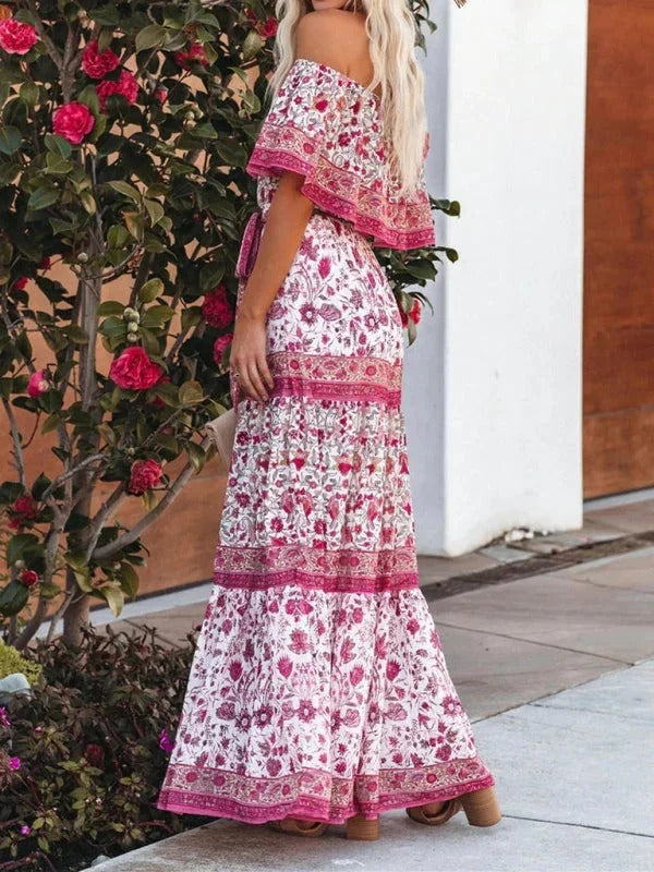 MEXI | Women's Off Shoulder Mexican Style Summer Dress | Maxi