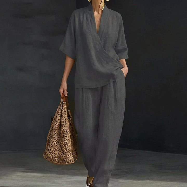 Dolores | Henley Top & Wide-Leg Set