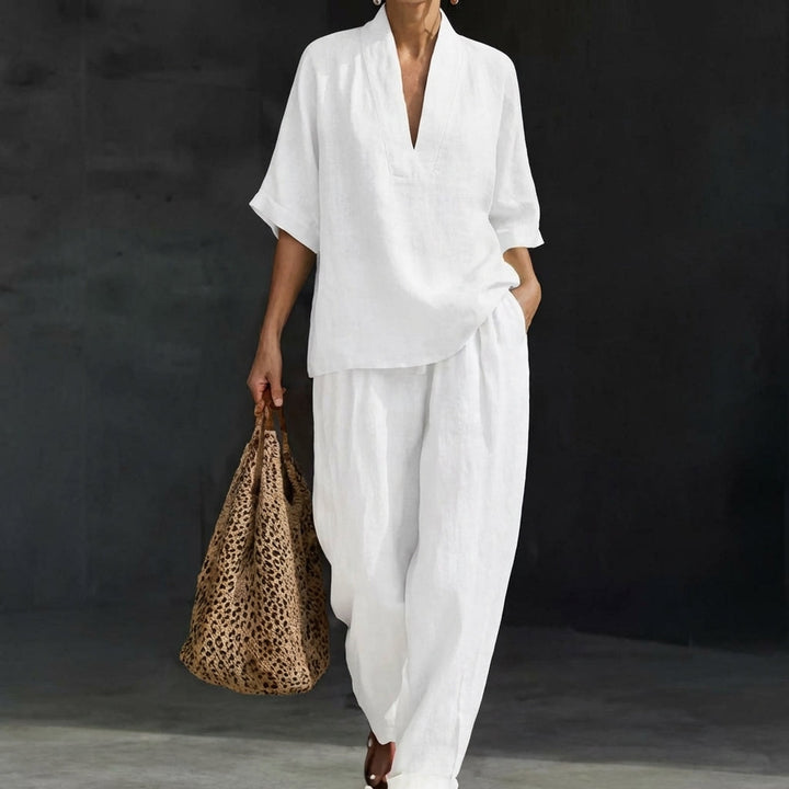 Dolores | Henley Top & Wide-Leg Set