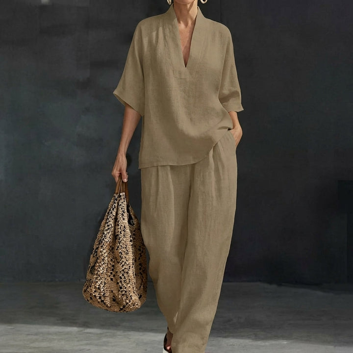 Dolores | Henley Top & Wide-Leg Set