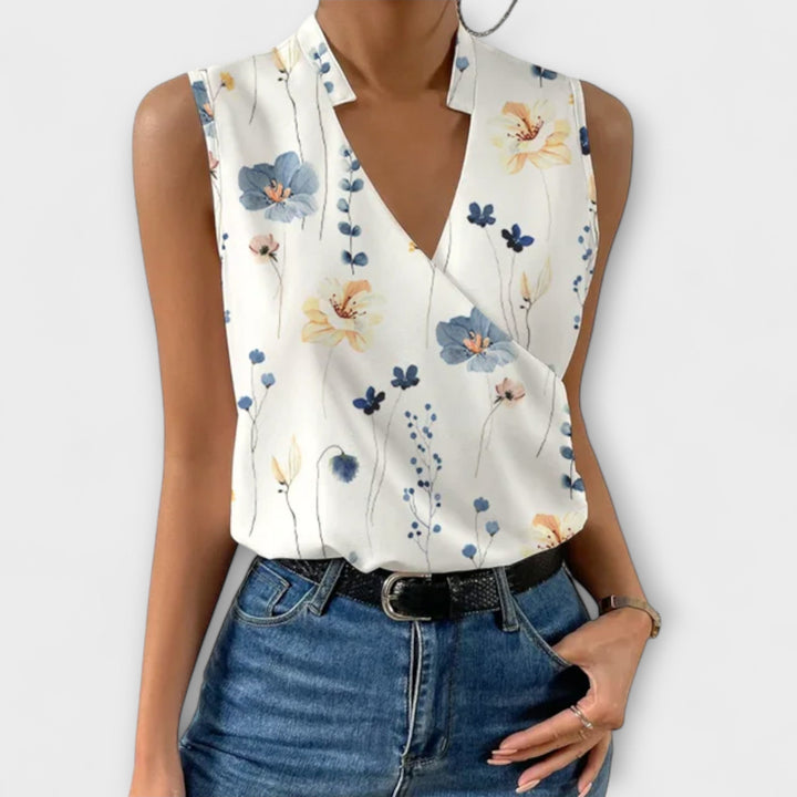 Velmira – Soft Summer Top with V-Neck