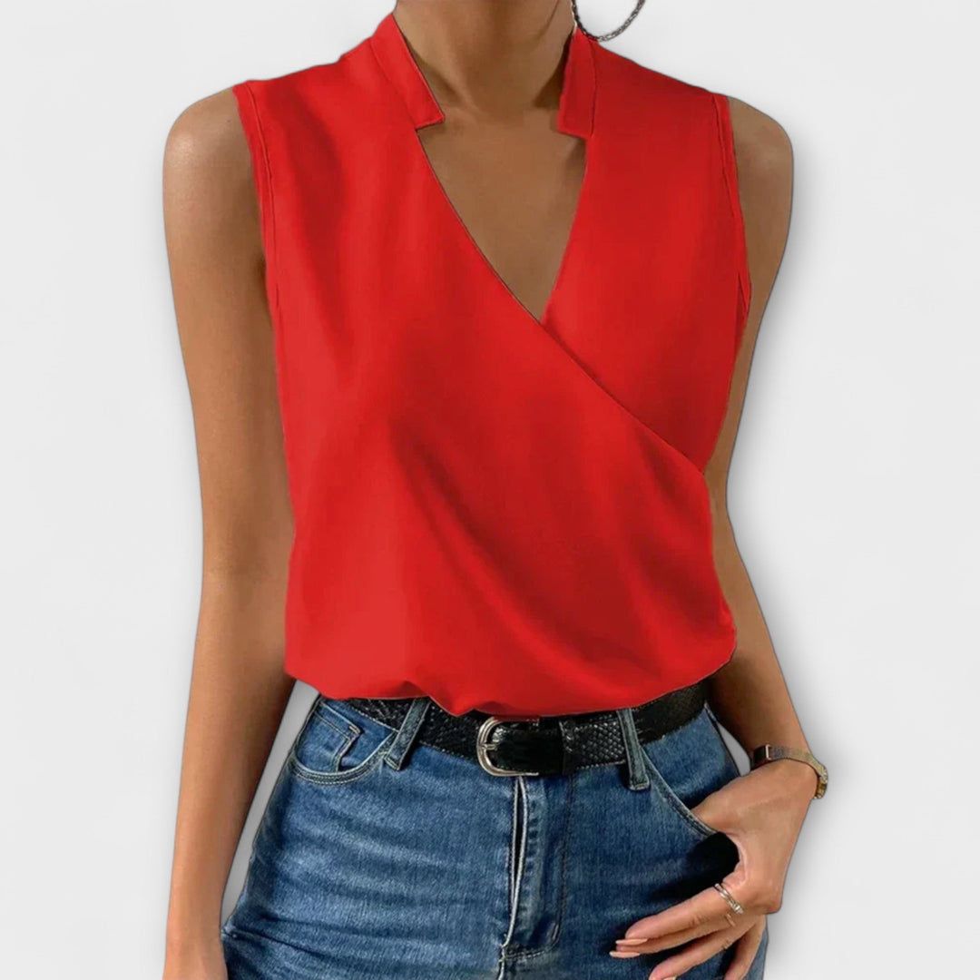 Velmira – Soft Summer Top with V-Neck