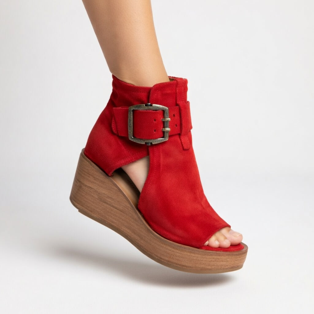 Orélisse | Open-Toe Wedge Boots