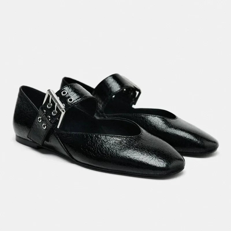 Sylvia | Buckle Strap Ballet Flats