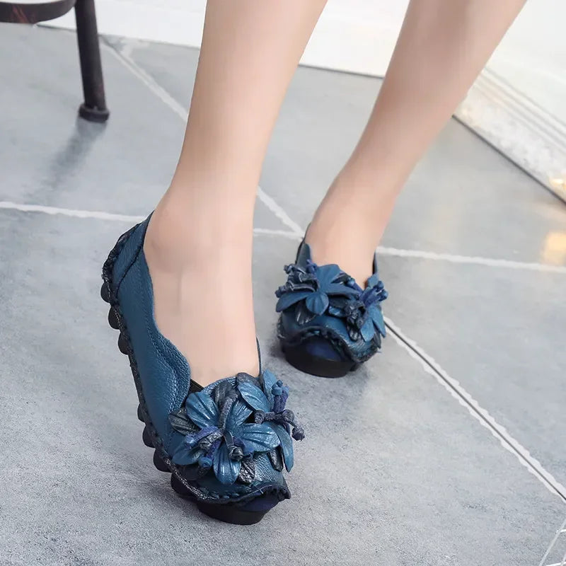 Flora | Floral Leather Mules