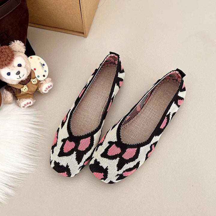Nola | Knit Square Toe Ballet Flats