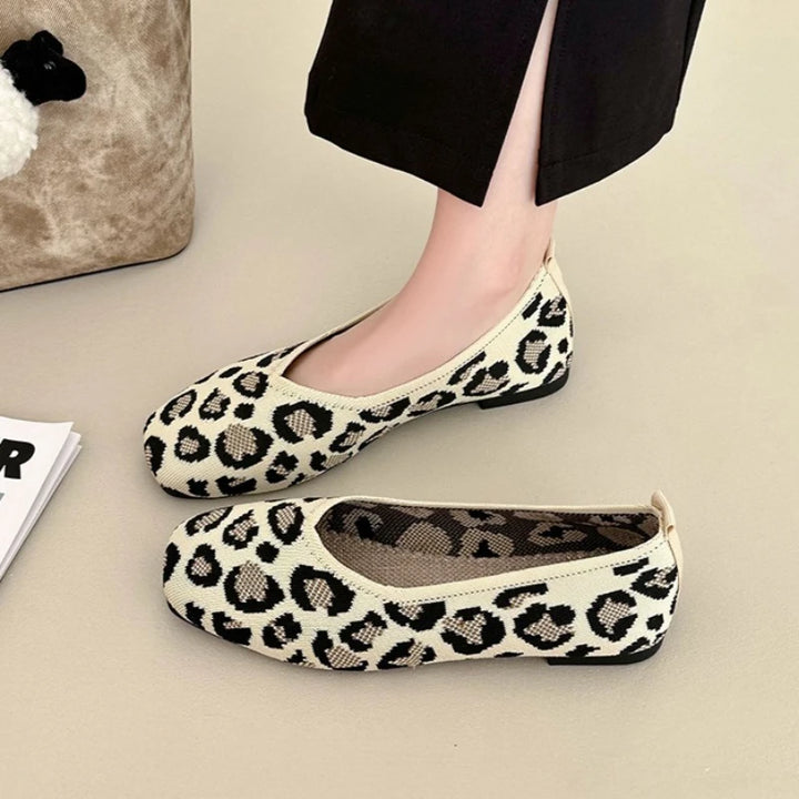 Nola | Knit Square Toe Ballet Flats