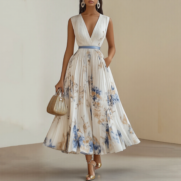 TESSA | DRESS WITH SOFT V-NECK