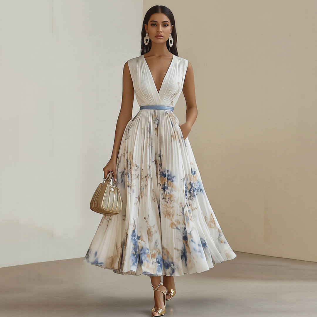 TESSA | DRESS WITH SOFT V-NECK